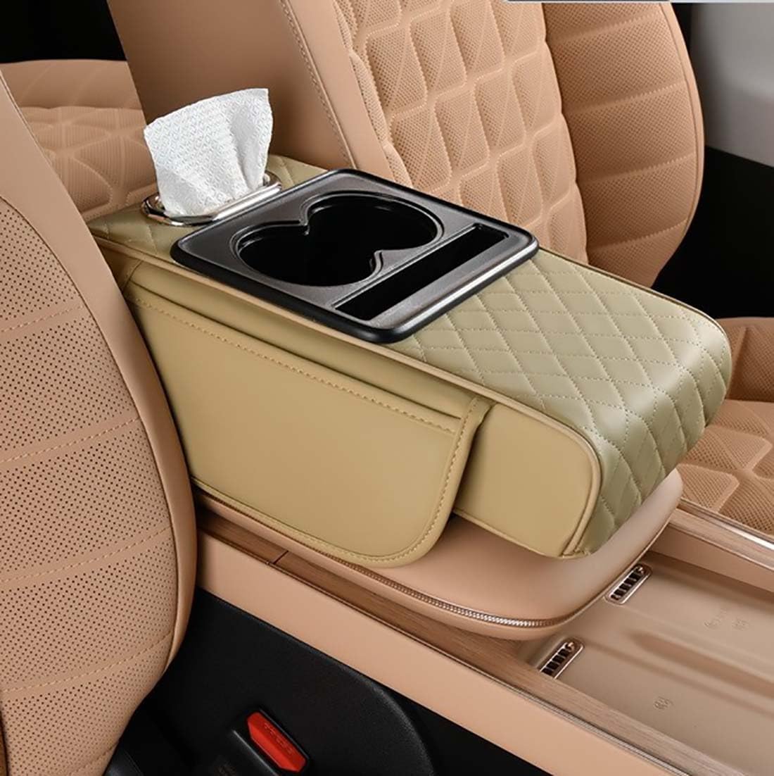 Car Console Armrest Pad with Storage – Universal Fit