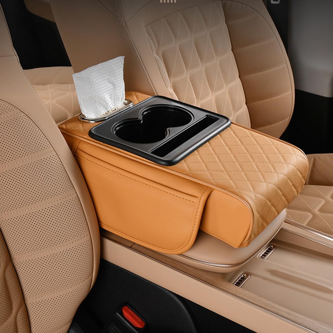 Car Console Armrest Pad with Storage – Universal Fit