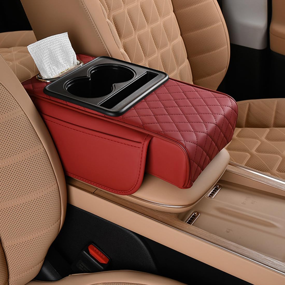 Car Console Armrest Pad with Storage – Universal Fit