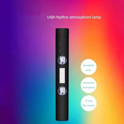 LED Car Atmosphere Lamp Wireless Voice Control RGB Roof Star Light USB Charing Auto Interior Decorative Ambient Party Lights ﻿